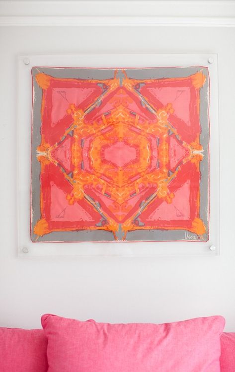 pink and orange scarf kikis list Home Art Collection, Large Framed Fabric Wall Art, Painting Display Ideas Wall Art, Large Magnets, Painting Display, Quilt Hangers, Frameless Frame, Wal Art, Fun Products