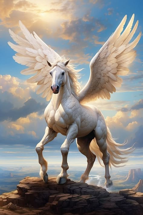 Leonardo Diffusion XL Pegasus 3 White Mythical Creatures, Pegasus Aesthetic, Heavenly Angels Art, Fantasy Pegasus, Pegasus (mythology), Greek Monsters, Pegasus Art, Snake Wallpaper, Unicorn Pictures