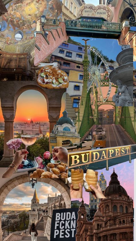 Buda fckn pest ✨❇️ #budapest #collage #foryou Budapest Wallpaper, Wallpaper Collage, Prague, Budapest, Collage