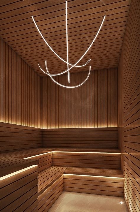 Steam And Sauna Room, Steam Sona Room, Shower Led Strip Lighting, Custom Indoor Sauna, Gym Sauna Room, Luxury Sauna Design, Sauna Led Lighting, Sauna Spa Design, Sauna Shower Ideas