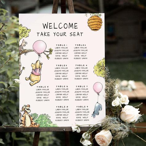 Winnie The Pooh Seating Chart Template, 100% Editable Template, Classic Winnie The Pooh Seating Chart, 16x20 inches Seating Chart, #PWTP etsy Seating Chart Sign, Baby Shower Menu, Menu Card Template, Birthday Menu, Classic Winnie The Pooh, Privacy Settings, Pooh Baby, Seating Chart Template, Chart Template