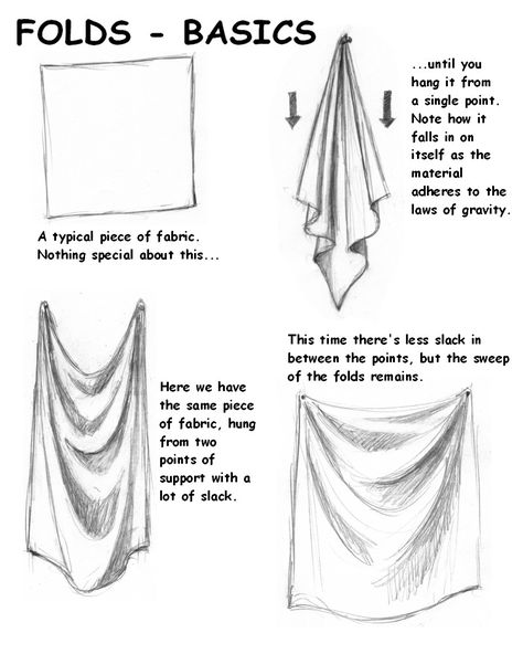 My Own Little Tutorial - Folds by ZejanNoSaru on DeviantArt Drapery Drawing, Pencil Shading Techniques, Fabric Tutorial, Basic Sketching, Fabric Drawing, Art Basics, Basic Drawing, Pencil Art Drawings, Drawing Clothes