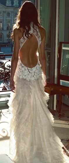 New Cymbeline Wedding Gowns at Mary Me Bridal... Samantha Wedding, Open Back Wedding, Events Planning, Open Back Wedding Dress, Back Wedding Dress, Chanel Couture, Backless Wedding, Wedding Pins, Backless Wedding Dress