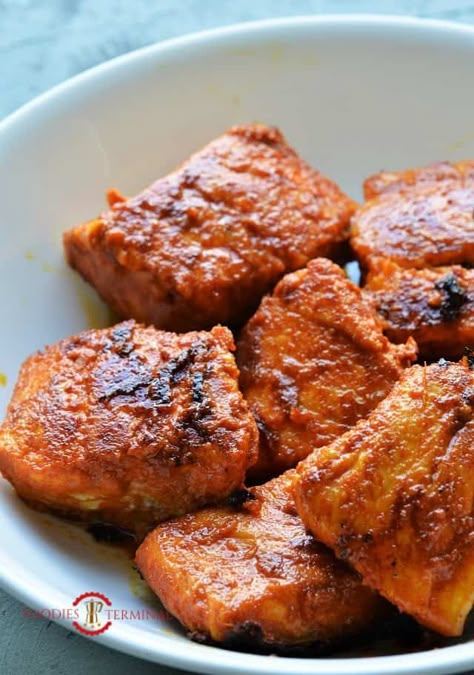 Best Fish Tikka Masala Recipe with Salmon » Foodies Terminal Fish Tikka Recipe, Tandoori Fish Recipe, Tandoori Fish Tikka, Best Fish Recipe Ever, Recipe With Salmon, Fish Tikka, Masala Fish Fry, Fish Dishes Recipes, Tandoori Fish