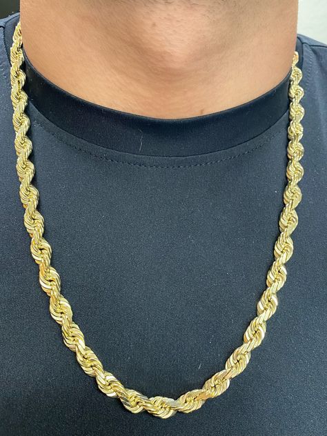 14k solid gold rope chain. Italian made timeless heavy rope chain.  Material: 14k Solid yellow gold. Width: Approximately 8.5mm wide. (0.30 inches wide on a ruler). Length: 26 inches long. (Available in other lengths and weight will vary on length chosen). Weight: Approximately 153 grams.  Comes in a nice box.   Appraisal available upon request. Mens Rope Chain, Gold Rope Chains, Rope Necklace, Classic Gold, Perfect Engagement Ring, Rope Chain, Solid Yellow, Chain Styles, Cross Pendant