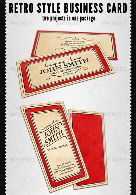 Retro Style Business Card | Download: http://graphicriver.net/item/retro-style-business-card/140190?WT.ac=search_itemWT.z_author=Martin_Tref=ksioks Retro Business Card, Vintage Business Cards, Business Cards Photography, Metal Business Cards, Business Cards Simple, Name Card Design, Vintage Business, Free Business Card Templates, Artist Business