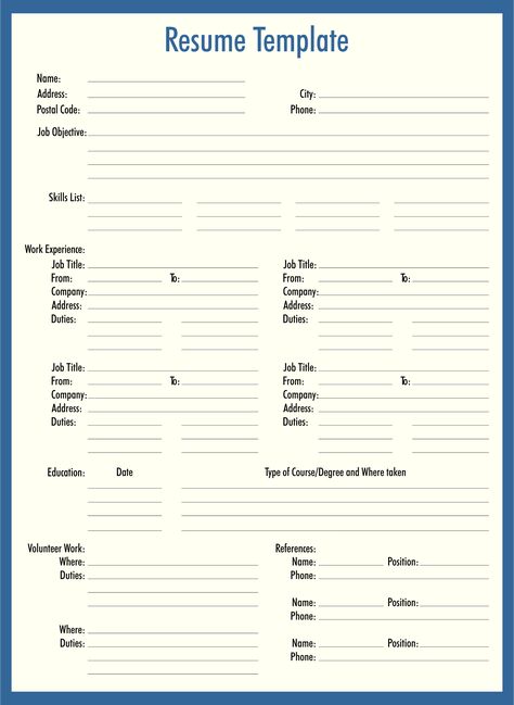 Printable Resume Blank Resume Template Free Downloadable, Printable Resume Template Free, Corn Printable, Toddler Lesson Plans Template, Resume Form, Printable Sun, Free Printable Cleaning, Superhero Mask, Free Resume Template Download