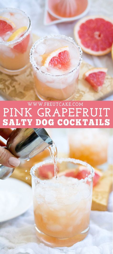 Grapefruit Vodka Drinks, Salty Dog Cocktail, Greyhound Cocktail, Grapefruit Drink, Vodka Mixed Drinks, Dog Cocktail, January Recipes, Grapefruit Vodka, Cocktail Vodka