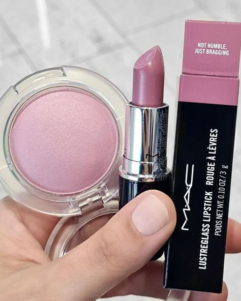 Mac Totally Synced, Lilac Lipstick Makeup Look, Cool Pink Blush, Lilac Blush Makeup, Purple Blush Makeup, Lavender Lipstick, Lilac Lipstick, Soft Summer Makeup, Rhinestone Makeup