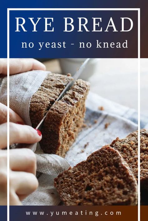 Gluten Free Rye Bread Recipe, No Knead Rye Bread Recipe, Bread Recipe Without Yeast, Soda Bread Without Buttermilk, Dark Rye Bread Recipe, Homemade Rye Bread, Rye Bread Recipe, Sourdough Rye Bread, Bread Without Yeast