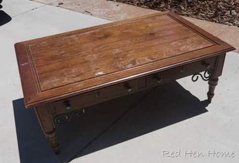 Wood Coffee Table Makeover, Refurbished Coffee Tables, Coffee Table Upcycle, Coffee Table Refinish, Coffee Table Redo, Red Coffee Tables, Ikea Coffee Table, Coffee Table Makeover, Garage Furniture