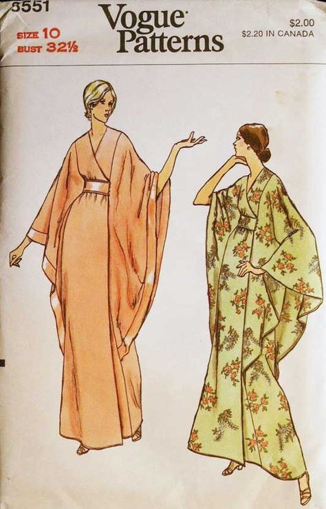 Moda Kimono, Vintage Vogue Sewing Patterns, Patron Vintage, Vogue Vintage, Vintage Dress Patterns, Vogue Sewing, Vogue Sewing Patterns, Vogue Pattern, Vogue Patterns