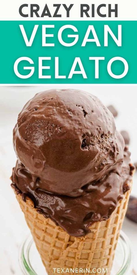 Healthy Gelato, Chocolate Gelato Recipe, Dairy Free Gelato, Vegan Gelato, Vegan Nice Cream, Ice Cream Recipes Machine, Vegan Ice Cream Recipe, Gelato Recipe, Ice Cream Maker Recipes