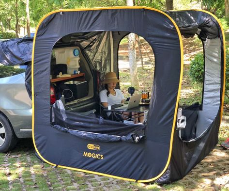 Instant Pop-Up Car Tent Tailgate Tent, Mini Vans, Suv Tent, Zelt Camping, Auto Camping, Tenda Camping, Suv Camping, Car Tent, Van Camping