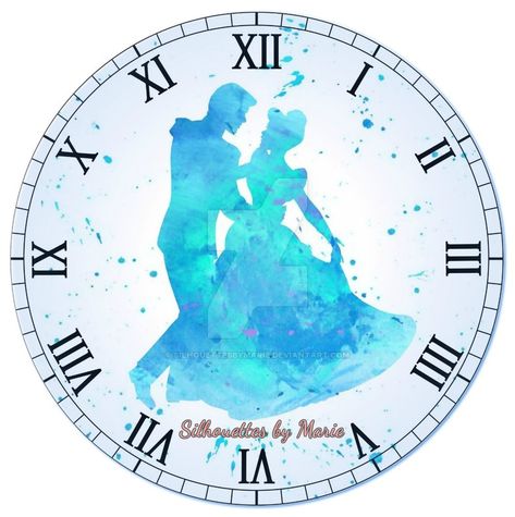 Watercolor Clock, Cinderella Prince Charming, Cinderella And Prince, Cinderella Art, Cinderella Prince, Aladdin Princess, Cinderella Birthday Party, Cinderella And Prince Charming, Cinderella Party