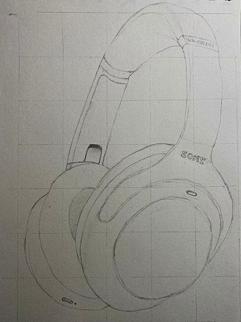 Headphones Around Neck Reference, Person Wearing Headphones Drawing, Headphones On Neck Reference, Headphones Around Neck Drawing, Person With Headphones Drawing, Drawing Of Headphones, Headphones Drawing Reference, Headphones Aesthetic Drawing, Headset Drawing