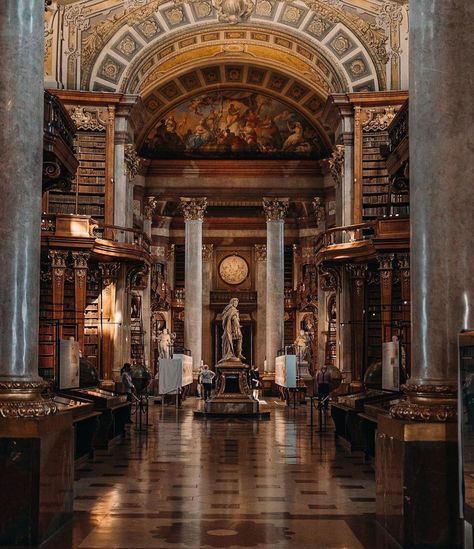 One Thousand Libraries 📖 on Instagram: “📚 Austrian National Library 📚 📍Vienna, Austria 😍😍😍 The Austrian National Library is the largest library in Austria and one of the…” Vienna Library, Library Vienna, Austrian National Library, Castle Aesthetic, Cabin Exterior, European Architecture, National Library, The Infernal Devices, The Secret History