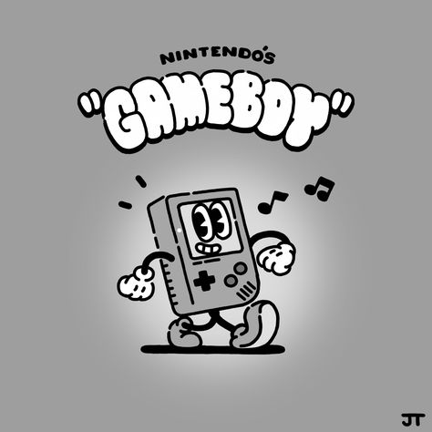 Gameboy Drawing, Gameboy Art, James Turner, Unorganized Idea, Pokemon Blue, Cartoon Vintage, Rubber Hose, Original Pokemon, Nintendo Characters