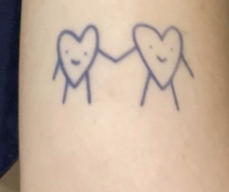 Easy Matching Stick And Poke Tattoo, Matching Stick And Pokes, Matching Henna, Lil Tattoos, Stick And Pokes, Stick N Poke Tattoo, Poke Tattoo, Stick And Poke, Piercings And Tattoos