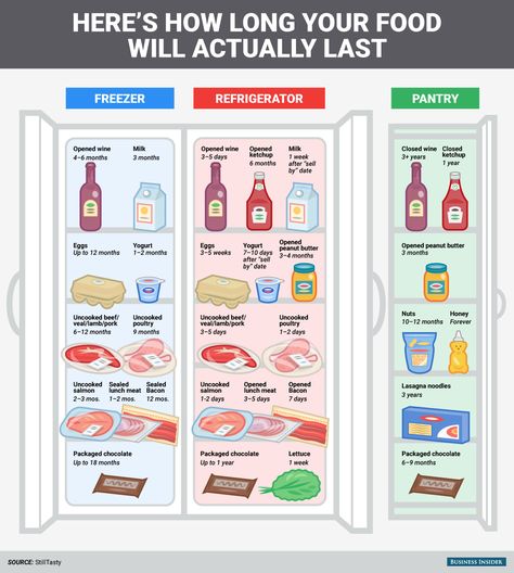 Aquí está el tiempo que su comida será realidad Última #infographic #Food #Health Food Shelf Life, Food Shelf, Organizing Hacks, Food Charts, Edible Food, Food Info, Cooking Basics, Survival Food, Food Facts