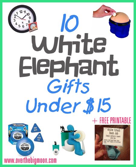 10 Fun White Elephant Gifts Under fifteen dollars + a free printable for a last minute white elephant exchange gift that can be made for pennies from things you mostly have around the house! Fun White Elephant Gifts, Happy Money Saver, White Elephant Gift Ideas, Elephant Gift Ideas, Happy Money, Best White Elephant Gifts, White Elephant Game, White Elephant Party, White Elephant Gifts Exchange