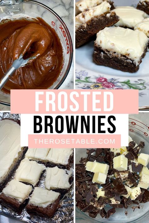 These Frosted Brownies are a dream come true! Frosted Brownies Recipe, The Best Cream Cheese Frosting, Best Cream Cheese Frosting, Frosted Brownies, Healthy Baking Desserts, The Best Brownies, Dessert Recipes Cookies, Ice Cream Drinks, Brownie Frosting