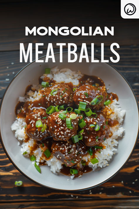 Mongolian Meatball Mongolian Meatballs, Ground Beef Bulgogi, Bulgogi Beef, Duck Sauce, Meatballs Recipe, Bulgogi, Hoisin Sauce, Meatball Recipes, Beef Dishes