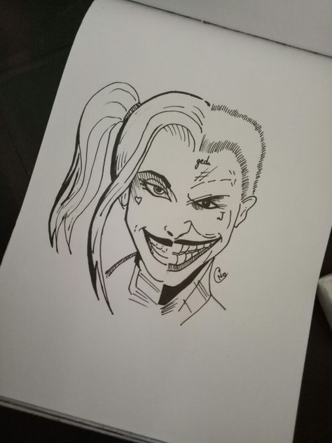 Drawing Of The Joker, Joker Sketch Pencil Easy, The Joker Drawing Easy, Joker And Harley Drawing, Joker Sketch Easy, Joker Drawing Pencil, Harley Quinn Drawing Easy, Joker Line Art, Hard Drawing Ideas Sketch