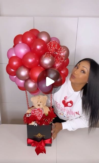 Corina Rodriguez on Instagram: "DIY this San Valentine teddy bear balloon arrangement. Say I♥️U" Teddy Bears Valentines, Clear Balloons, Balloon Arrangements, Balloons, Teddy Bear, Instagram