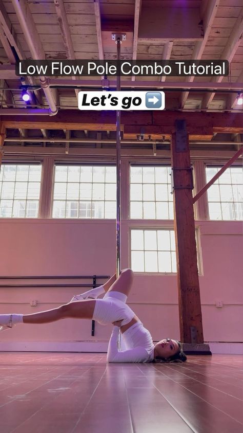 Pole Low Flow, Pole Dancing Floor Work, Pole Floor Moves, Floor Work Pole Dance, Pole Tricks Step By Step, Beginner Pole Flow, Static Pole Combo Beginner, Pole Exercises For Beginners, Low Flow Pole Dance