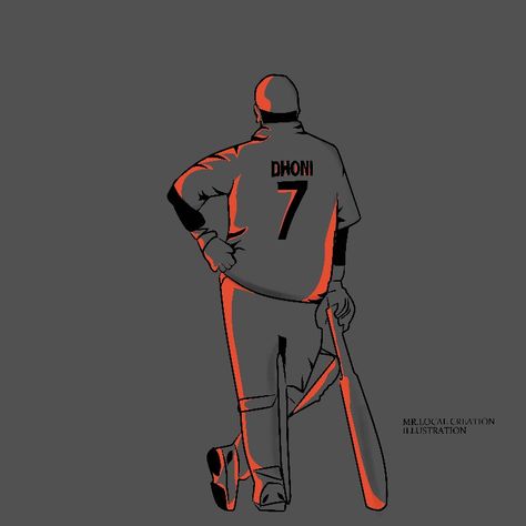 Msd Drawing, Msd Sketch, Dhoni Painting, Dhoni Illustration, Dhoni Drawing, Cricket Illustration, Ms Dhoni Wallpapers, Virat Kohli Instagram, Army Couple