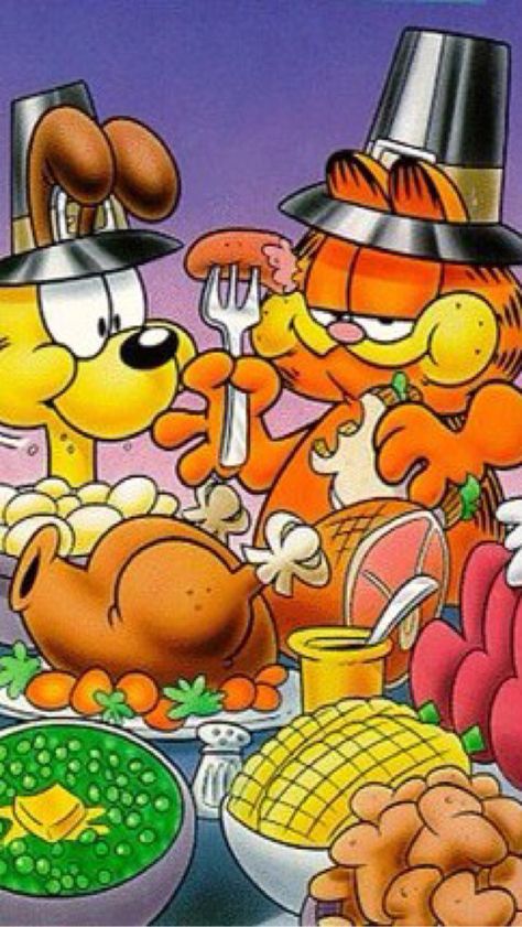 iPhone Wallpaper - Thanksgiving  tjn Garfield Thanksgiving, Thanksgiving Movies For Kids, Garfield Wallpaper, Garfield Pictures, Garfield Cartoon, Thanksgiving Poster, Garfield Comics, Thanksgiving Pictures, Garfield And Odie