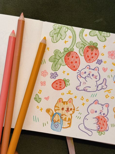 Coloring Drawing Ideas, Cute Icons To Draw, Color Pencil Sketchbook Ideas, Posca Marker Drawings, Cute Drawings With Color, Doodle Journal Pages, Art Journal Inspiration Ideas Creative, Colorful Pen Art, Things To Draw With Colored Pencils