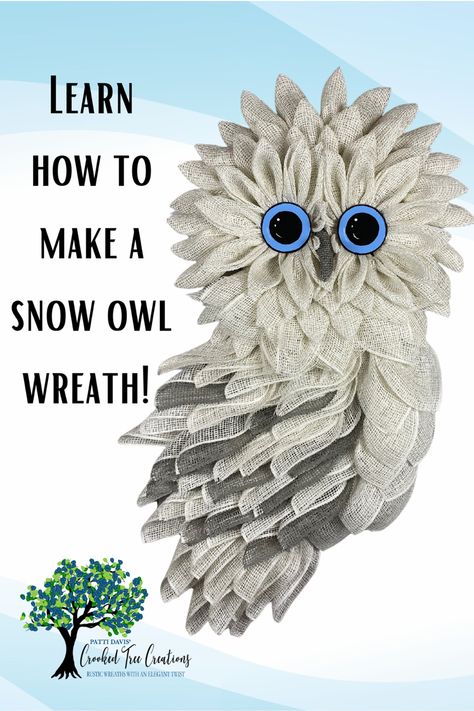 This YouTube video will give you the step-by-step instructions on how to create an adorable spotted snow owl wreath. Animal Wreaths Ideas, Eagle Wreath Diy, Mermaid Diy Crafts, Christmas Owl Wreath, Animal Wreaths, Deco Mesh Crafts, Owl Wreath, Burlap Mesh Wreath, Deco Mesh Wreaths Tutorials