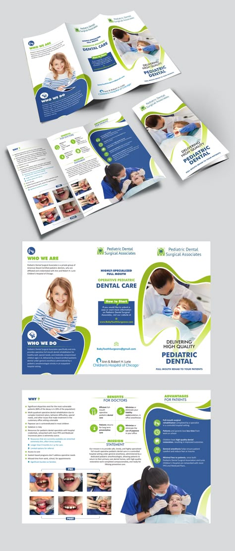 Dental Pamphlet Design, Dental Clinic Brochure, Dental Brochure Design, Dental Clinic Ads, Dental Brochure, Clinic Brochure, Pediatric Dentistry Office, Healthcare Poster, Healthcare Ads