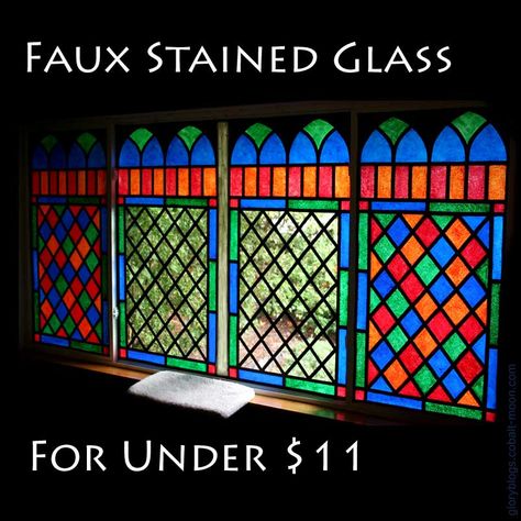 archived link Easy Faux Stained Glass How To Make Fake Stained Glass Window, Diy Stained Glass Window Tissue Paper, Cardboard Stained Glass Window, Diy Painted Stained Glass Window, Temporary Stained Glass Window Diy, Faux Stain Glass Windows Diy, Stained Glass Diy Window, Fake Stain Glass Windows Diy, Tissue Paper Stained Glass Window