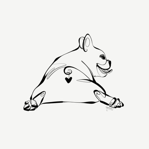 French Bulldog Line Art Line Art French Bulldog, French Bulldog Ears Tattoo, French Bulldog Tattoo Minimalist, French Bulldog Tattoos, French Bulldog Sketch, Bulldog Line Art, Logo Pes, Tank Tattoo, Frenchie Art