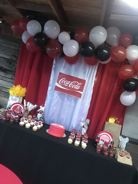 Coke Party, Coca Cola Party, Cola Cake, 75th Birthday, Birthday Backdrop, Diy Arts And Crafts, Themed Party, Diy Art, Coca Cola