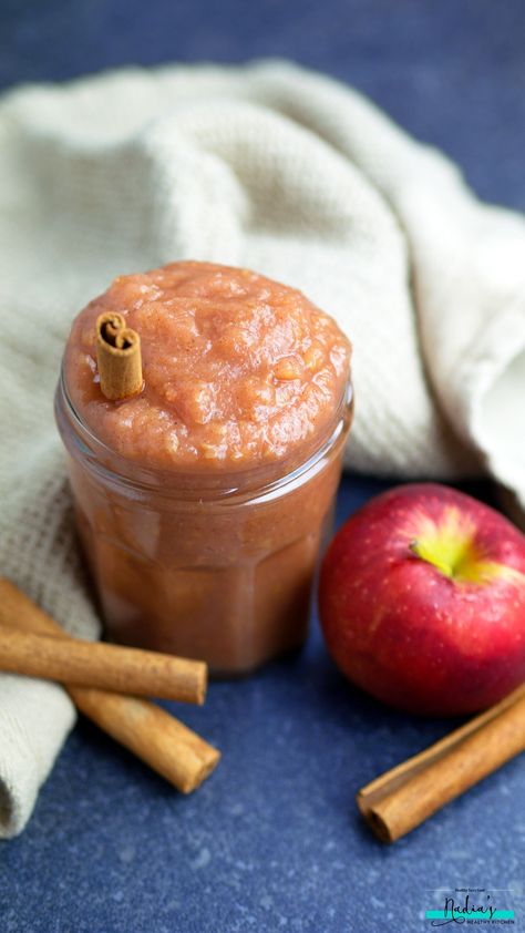 Unsweetened Applesauce Recipe - UK Health Blog - Nadia's Healthy Kitchen Slow Cooker Applesauce, Crockpot Applesauce, Cinnamon Applesauce, Apple Sauce Recipes, Baking Substitutes, Homemade Applesauce, Unsweetened Applesauce, Healthy Work Snacks, Healthy Kitchen