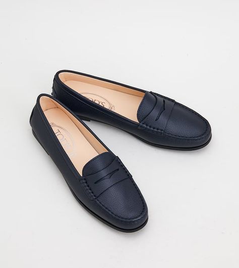 Woman BLUE City Gommino Driving Shoes in Suede XXW74B00010RE042U824 | Tods Tods Loafers, Tods Shoes, Leather Bangle, Suede Tote, Driving Moccasins, Shoes Bag, Blue City, Shield Sunglasses, Leather Slippers