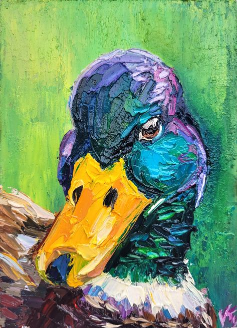 Abstract Duck Painting, Duck Painting Acrylic, Acrylic Painting Animals, Mallard Painting, Mallard Duck Painting, 2024 Title, Duck Painting, Majestic Birds, Farm Animal Painting