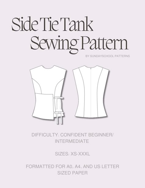 Bow Top Pattern, Jersey Top Sewing Pattern, Summer Tops Sewing Patterns, Sewing Patterns Shirts & Tops, Tube Top Pattern Sewing, Easy Sewing Top, Summer Blouse Sewing Pattern, Tie Top Sewing Pattern, Sewing Clothes For Beginners