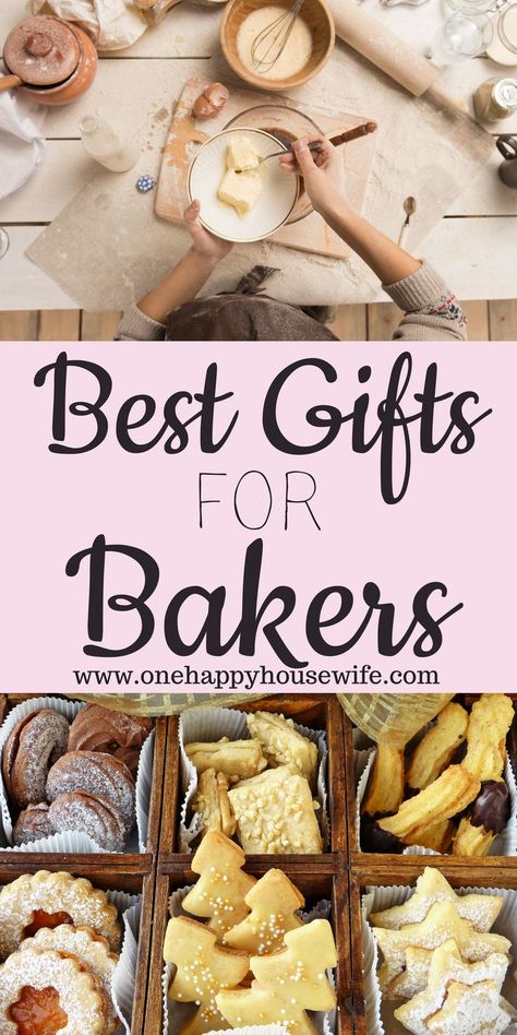 These gifts are sure to put a smile on that special baker in your life! Baking Gift Basket, Gifts For Bakers, Baking Basket, Baker Gifts, Cookie Gift Baskets, Opening A Bakery, Danish Dough, Happy Housewife, Baking Items