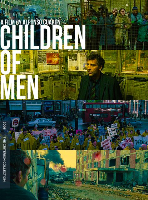 Children of Men - Alfonso Cuarón (2006) Children Of Men Movie, Children Of Men, Michael Caine, Clive Owen, Denis Villeneuve, Best Movie Posters, David Fincher, Science Fiction Film, Cinema Posters