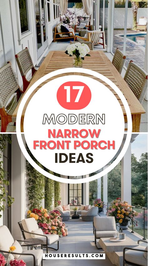 Create a welcoming vibe on your narrow front porch! 🌺🏡 Explore innovative decor ideas that add style without overwhelming your space. From chic furniture to vibrant plants, you’ll find inspiration for a beautiful outdoor entryway. Save this pin for your next porch project! 📌💖 Narrow Front Porch Decorating Ideas, Narrow Front Porch, Narrow Front Porch Ideas, Long Front Porch, Cottage Front Porch, Classic Wood Floors, Fall Porch Decorating Ideas, Fall Porch Ideas, Lantern Image