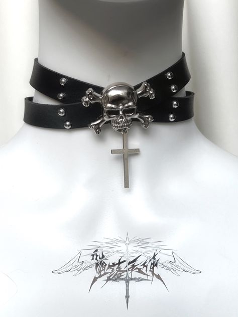 This price is for a choker only, others are not included. Bell Collar Choker, Choker Reference, Goth Piercings, Goth Prom, Vampire Clothes, Gothic Choker, Goth Choker, Black Skeleton, Trad Goth