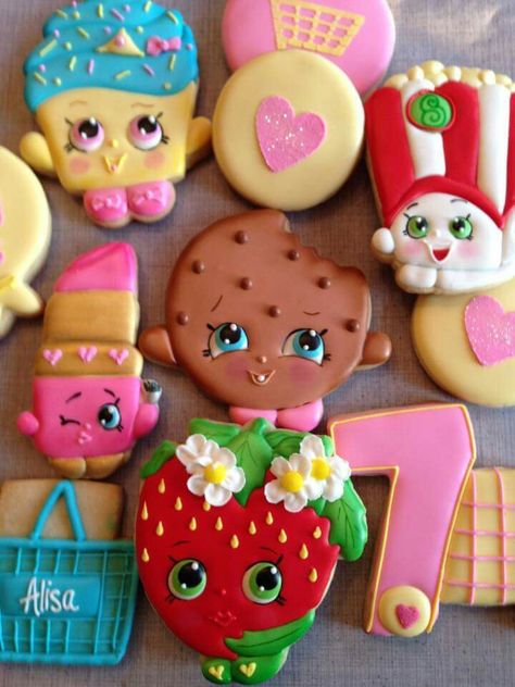 Shopkins Cookies Shopkins Cookies, Shopkins Bday, Shopkins Birthday, Kids Birthday Theme, Unicorn Foods, Character Cakes, Fruit Jam, Pasta Francesa, Ceramic Bisque