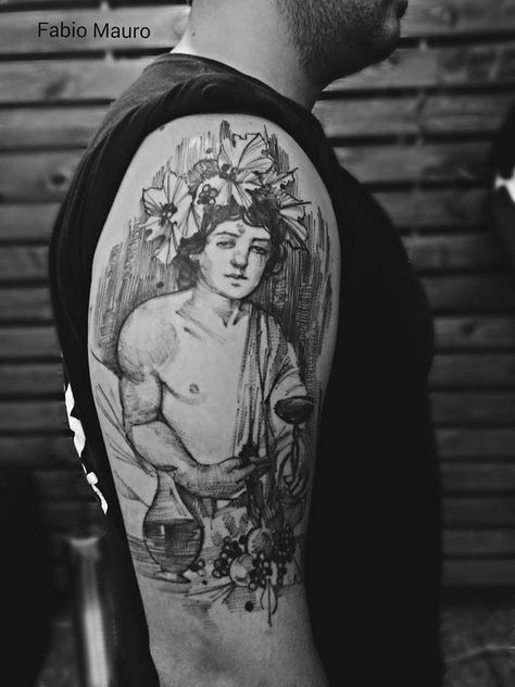 Dionisio, dios del vino. Dionysus Tattoo, Apollo Tattoo, Icarus Tattoo, Wine Tattoo, Greek God Tattoo, Greek Pantheon, Greek Mythology Tattoos, God Tattoos, Ancient Greek Art