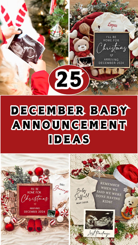 A delightful collection of December Baby Announcement Ideas. Christmas Photo Baby, December Baby Announcement, Newborn Care Tips, Christmas Baby Announcement, December Baby, Keepsake Crafts, Baby Announcement Ideas, 25 December, Photo Baby