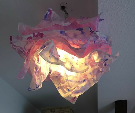 DIY Krusning IKEA watercolor lamp ♡ Krusning Ikea Hack, Krusning Ikea, Ikea Krusning, Lamp Ikea, Sky Lamp, Diy Ikea, Ikea Hacks, Ikea Hack, Paper Lamp